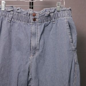 NWOT Striped paperboy waist twill pants